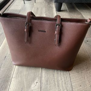Brown purse handbag large bag womens work travel
